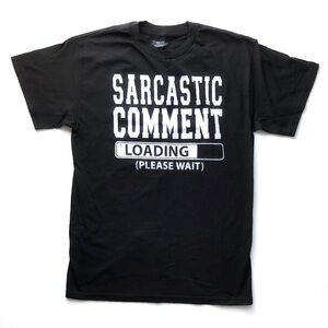 Men's Sarcastic Comment Loading Please Wait Black T-shirt